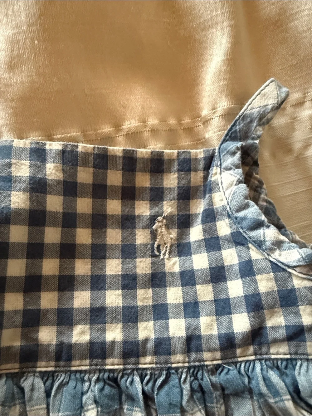 Ralph Lauren Blue & White Gingham Tiered Sundress Baby Size 3M